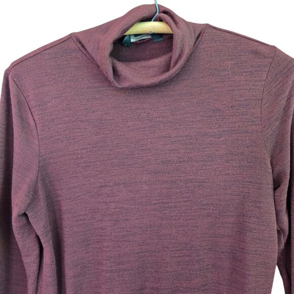 Banana Republic Womens Small LuxeSpun Burgundy Long Sleeve Cowl Neck Top - Picture 4 of 7